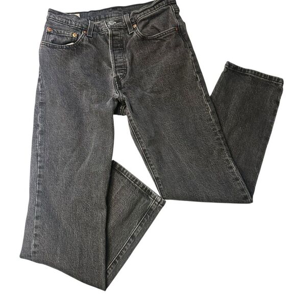 Levi’s Premium Fit Button Fly 501 Faded washed Black Ankle High Rise size 27 - Picture 4 of 12